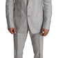 Elegant Slim Fit Gray Linen-Silk Suit