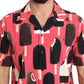 Chic Pink Ice Cream Print Silk Shirt