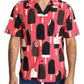 Chic Pink Ice Cream Print Silk Shirt