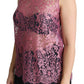 Elegant Pink Taormina Lace Sleeveless Top