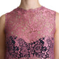 Elegant Pink Taormina Lace Sleeveless Top
