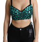 Crystal-Embellished Cropped Top Extravaganza