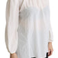 Elegant White Silk Pussy Bow Blouse