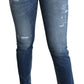Enchanted Crystal Studded Blue Jeans