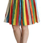 Chic Multicolor Pleated A-Line Skirt