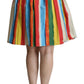 Chic Multicolor Pleated A-Line Skirt