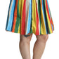 Chic Multicolor Pleated A-Line Skirt