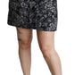 Elegant A-line High Waist Black Brocade Skirt
