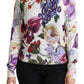Floral Silk Crew Neck Long Sleeve Sweater