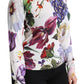 Floral Silk Crew Neck Long Sleeve Sweater