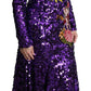 Glittering Purple Sequined Maxi Dress