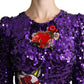 Glittering Purple Sequined Maxi Dress