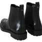 Chic Black Leather Ankle Oxford Boots