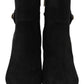 Elegant Black Suede Mid-Calf Boots