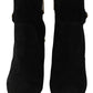 Elegant Black Suede Short Boots