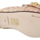 Pink Peach Crystal-Embellished Slide Flats