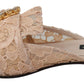 Pink Peach Crystal-Embellished Slide Flats