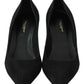 Elegant Black Suede Heels Pumps