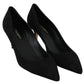 Elegant Black Suede Heels Pumps