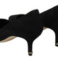 Elegant Black Suede Heels Pumps