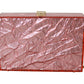 Elegant Rose Pink Metallic Sheen Box Bag