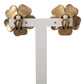 Floral Crystal-Pearl Clip-On Earrings