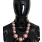 Elegant Gold-Tone Faux Pearl Crystal Necklace