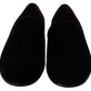 Chic Black Velvet Loafers for Men