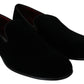 Chic Black Velvet Loafers for Men