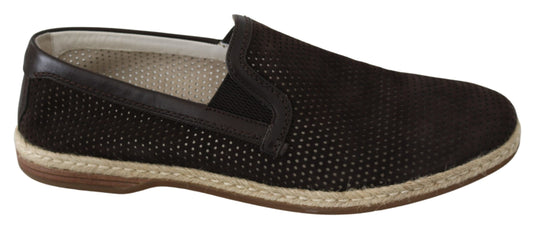 Elegant Brown Leather Loafers for Men