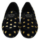 Elegant Velvet Crown Embroidery Loafers