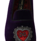Enchanted Heart Embroidered Velvet Loafers