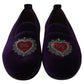Enchanted Heart Embroidered Velvet Loafers