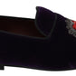 Enchanted Heart Embroidered Velvet Loafers