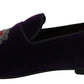 Enchanted Heart Embroidered Velvet Loafers