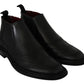 Elegant Black Leather Ankle Boots
