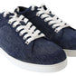 Chic Slip-On Blue Denim Suede Sneakers