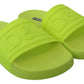 Chic Green Rubber Monogram Slides