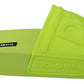 Chic Green Rubber Monogram Slides