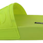 Chic Green Rubber Monogram Slides