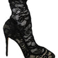 Elegant Black Lace Stiletto Ankle Boots