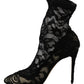 Elegant Black Lace Stiletto Ankle Boots