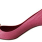 Elegant Pink Iguana Leather Pumps