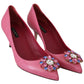 Elegant Pink Iguana Leather Pumps