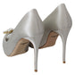 Elegant White Silk Crystal Peep Toe Heels