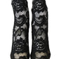 Elegant Black Lace Bootie Pumps