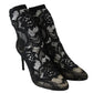 Elegant Black Lace Bootie Pumps