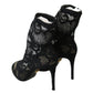 Elegant Black Lace Bootie Pumps