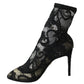 Elegant Black Lace Bootie Pumps