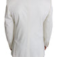 Elegant White Double-Breasted Wool Blazer